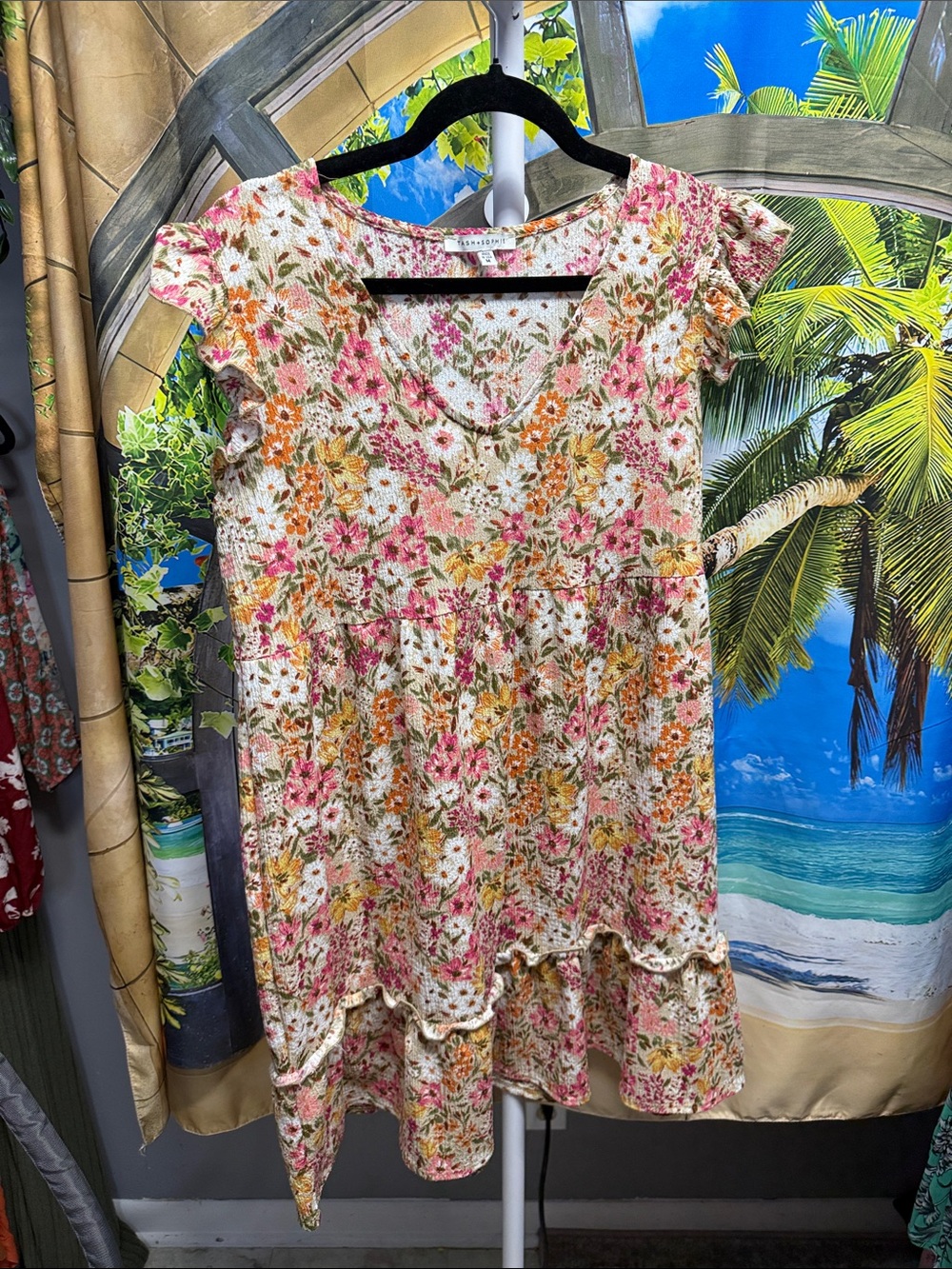 Tash & Sophie Floral Ruffle-Hem Dress